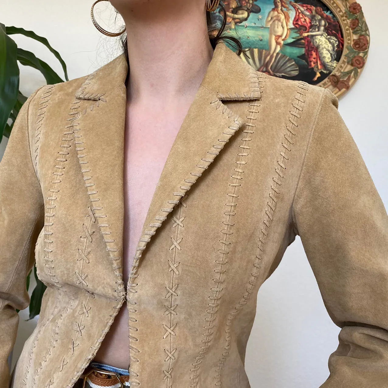 00's Tan Leather Jacket by Margaret Godfrey