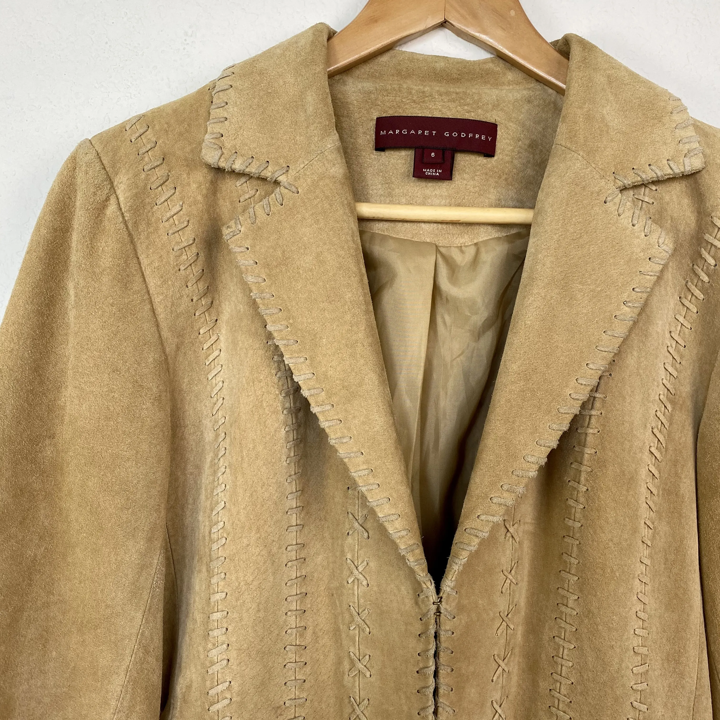 00's Tan Leather Jacket by Margaret Godfrey