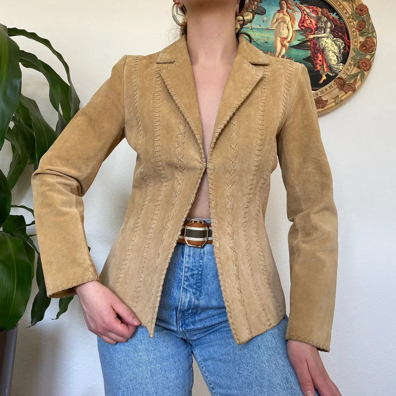 00's Tan Leather Jacket by Margaret Godfrey