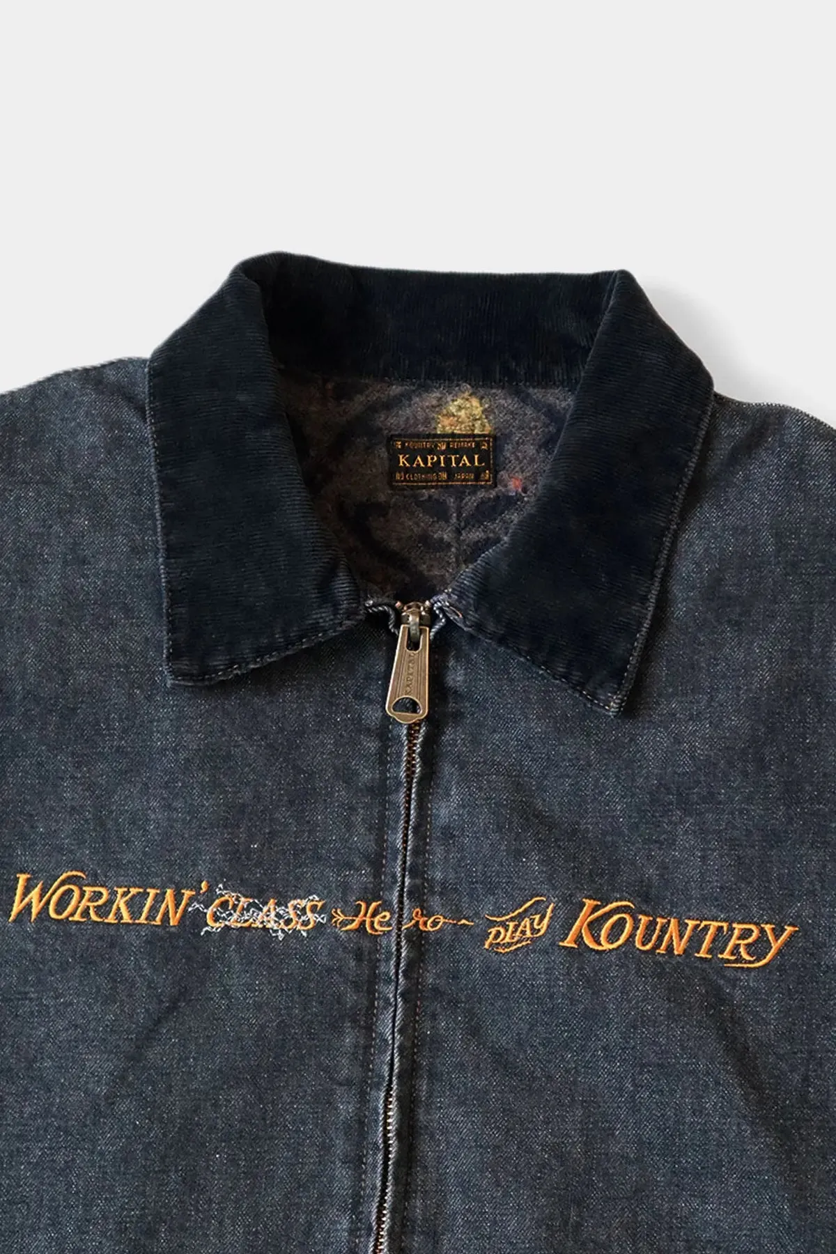 14oz BLKxECR Denim T-Back Drizzler JKT(WORKING Embroidery)