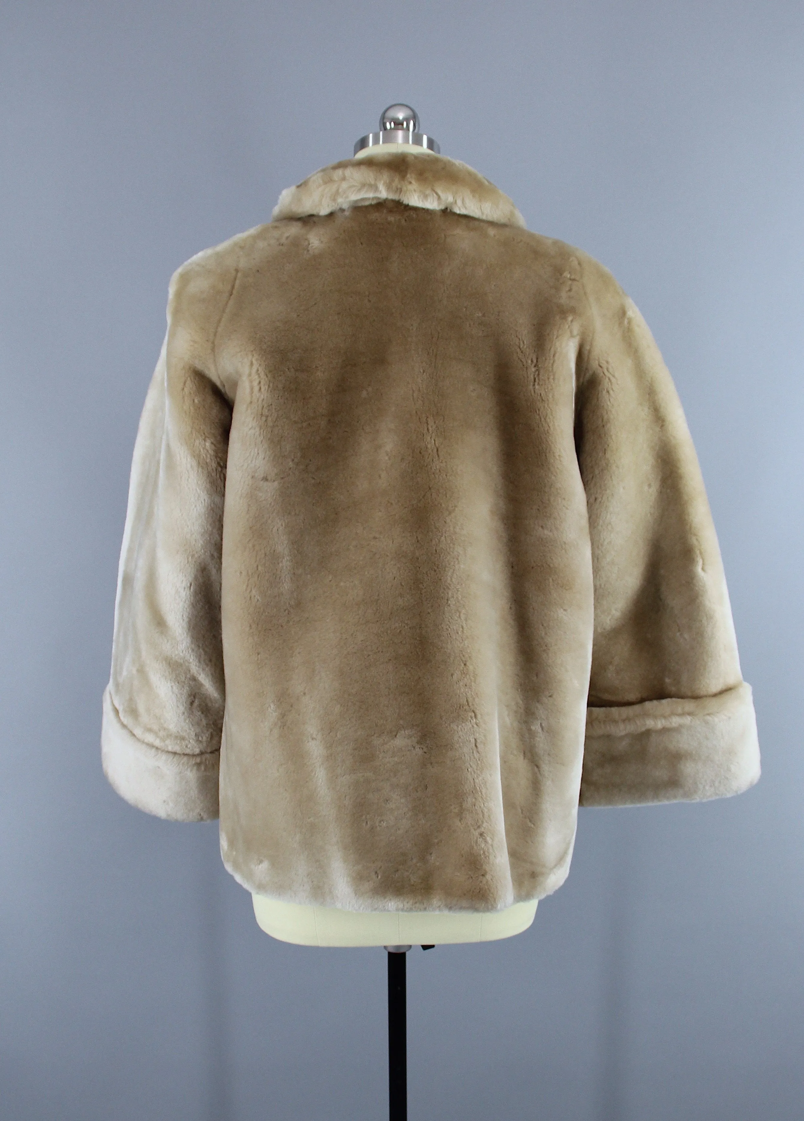 1950s Vintage Rare BLONDE Mouton Sheared Lamb Fur Coat