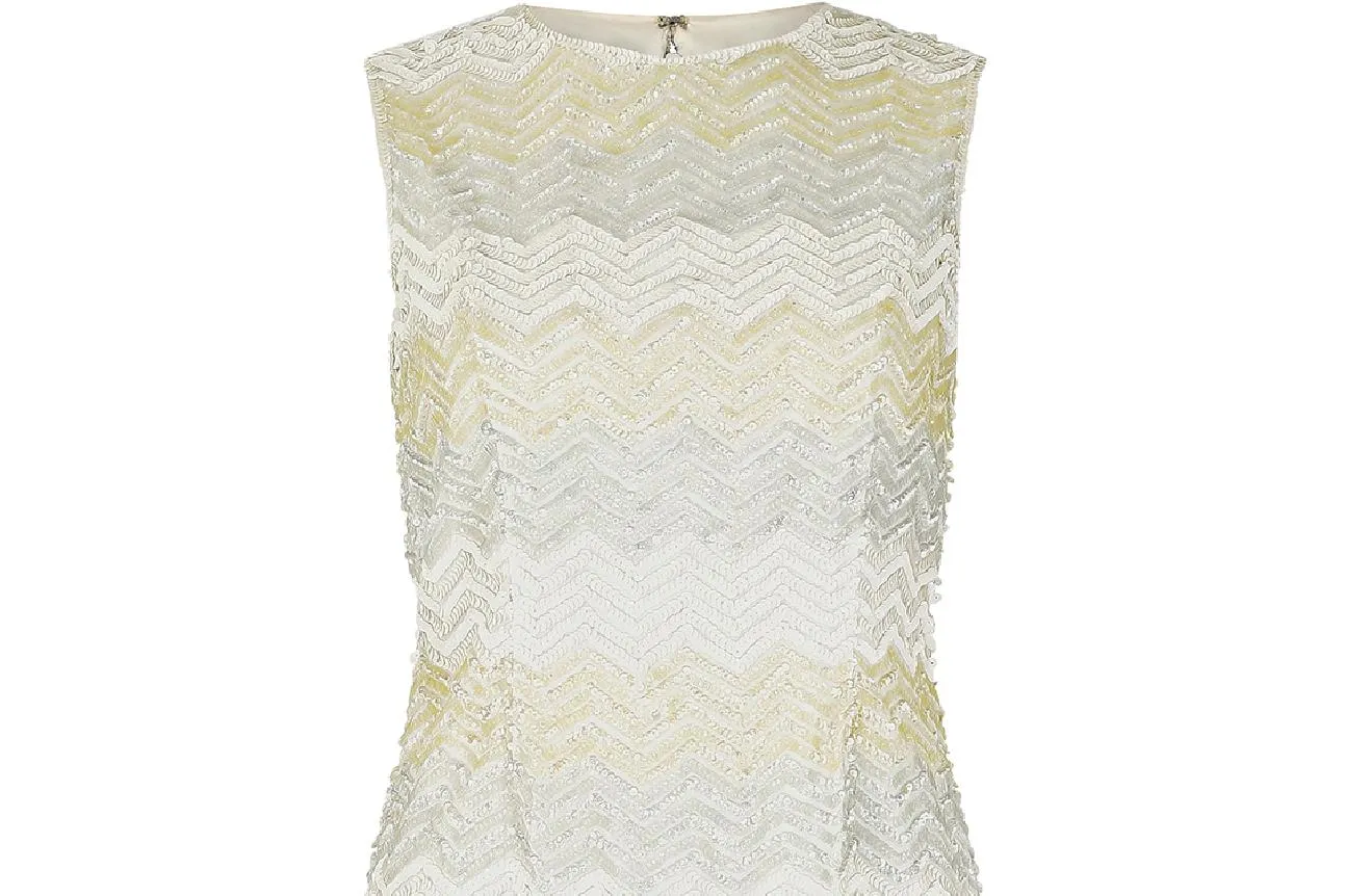 1960s Dynasty Chevron Sequinned Shift Dress