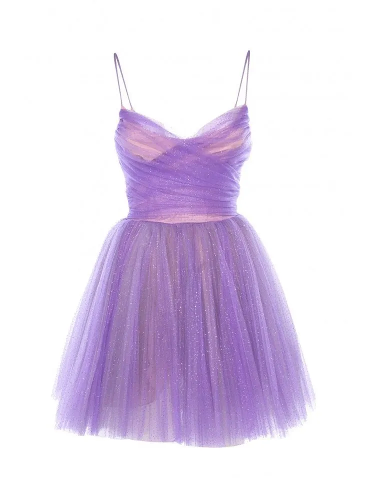 A-line Spaghetti Straps Tulle Homecoming Dress,Cute Birthday Party Dress,Y2512