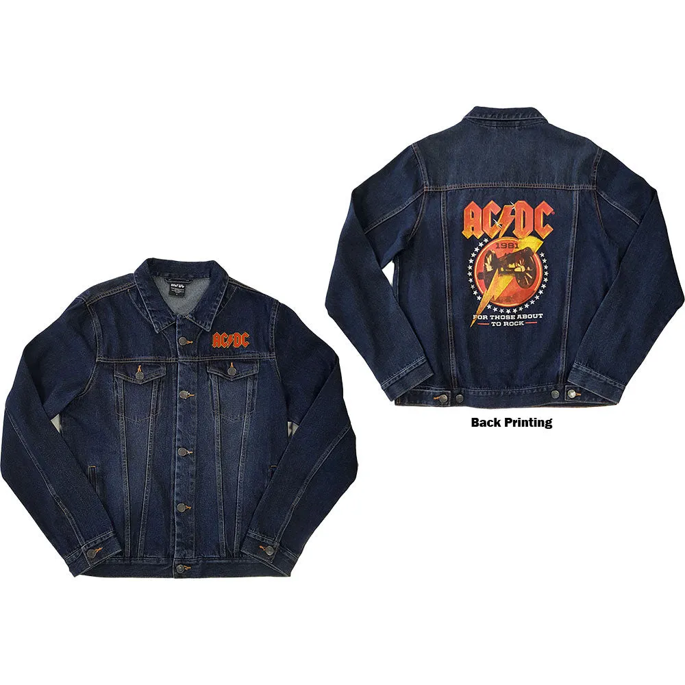 AC/DC Denim Jacket - About To Rock (With Back Print)