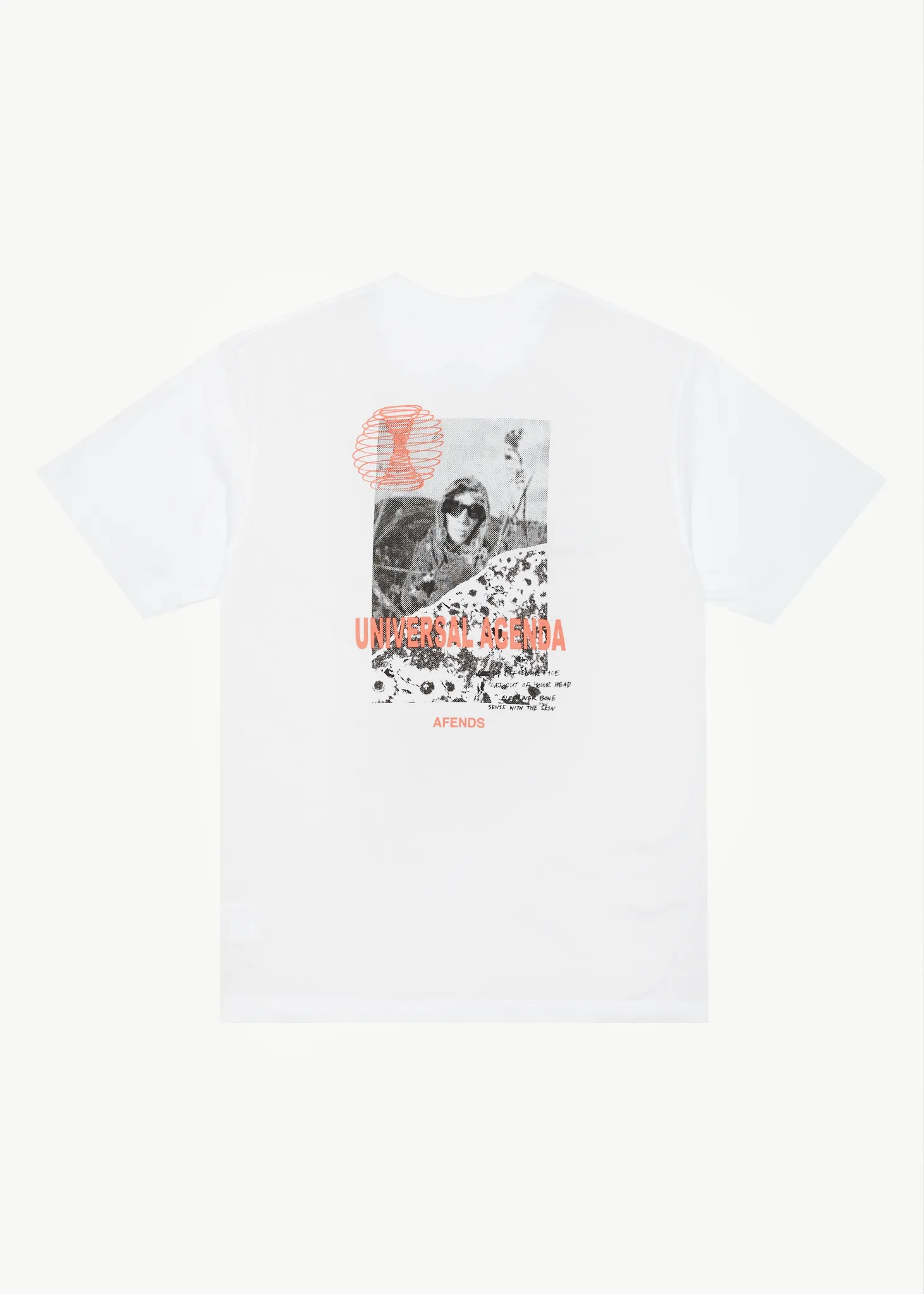 AFENDS Mens Agenda - Retro Graphic T-Shirt - White