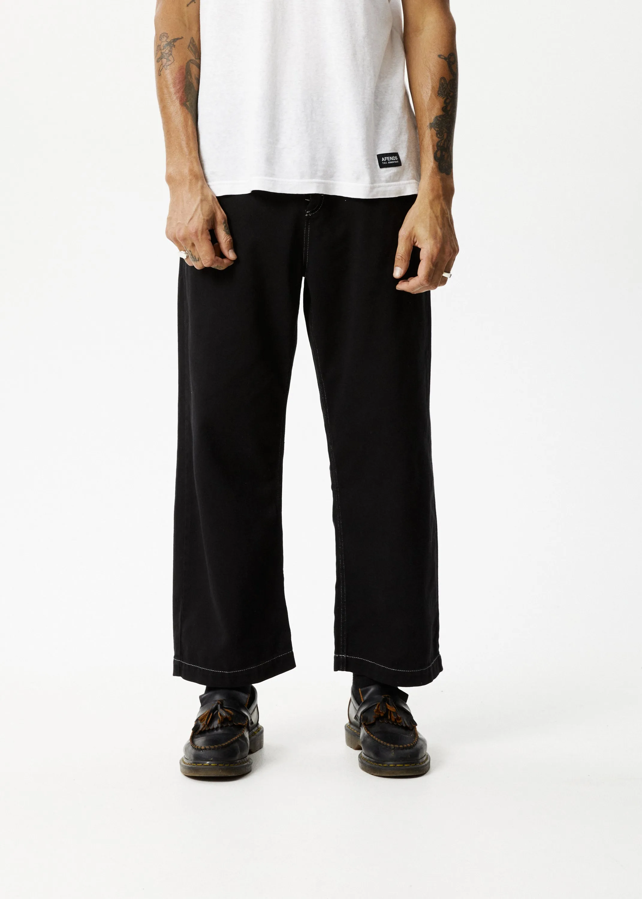 AFENDS Mens Pablo - Baggy Pants - Black