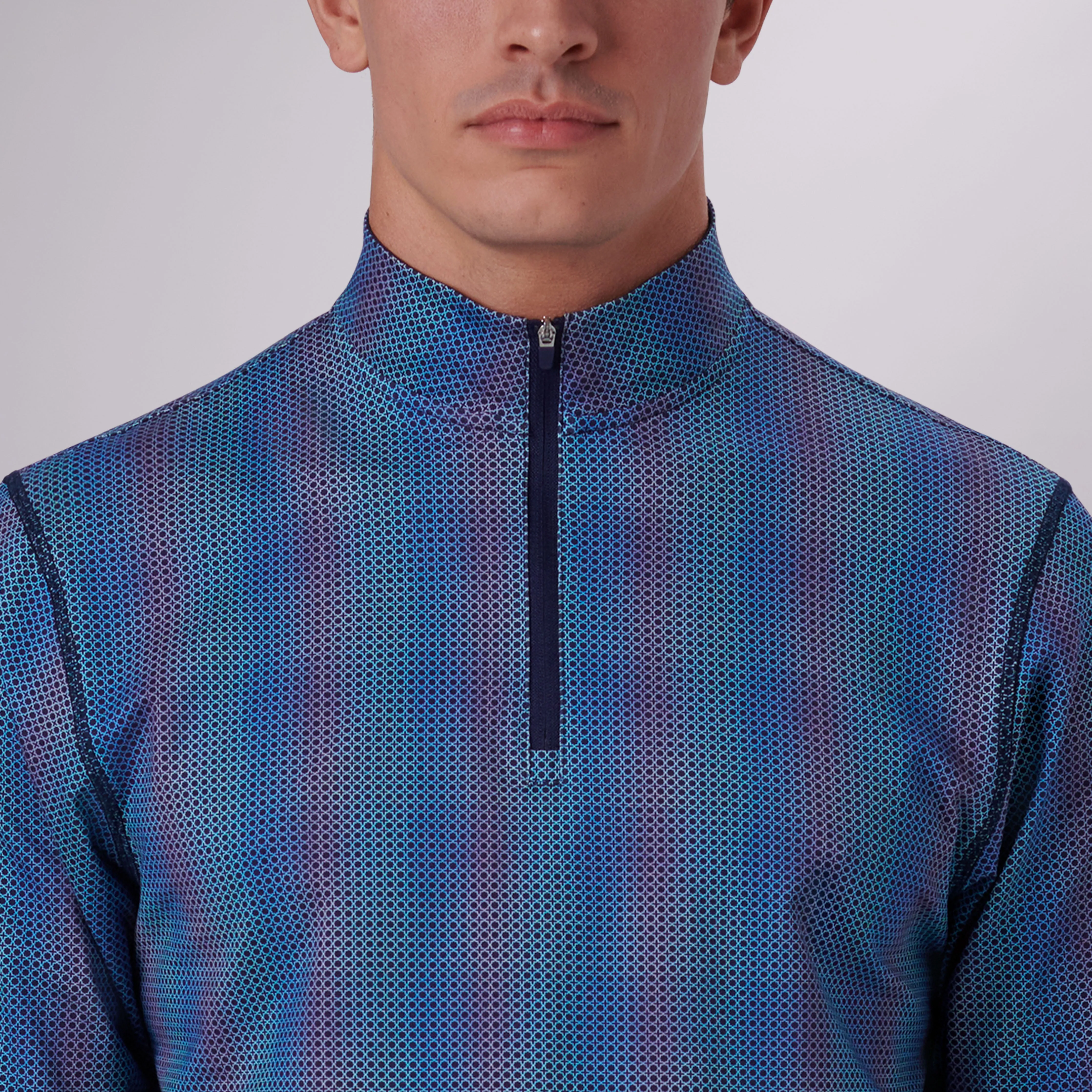 Anthony Mandala Print OoohCotton Quarter Zip Pullover