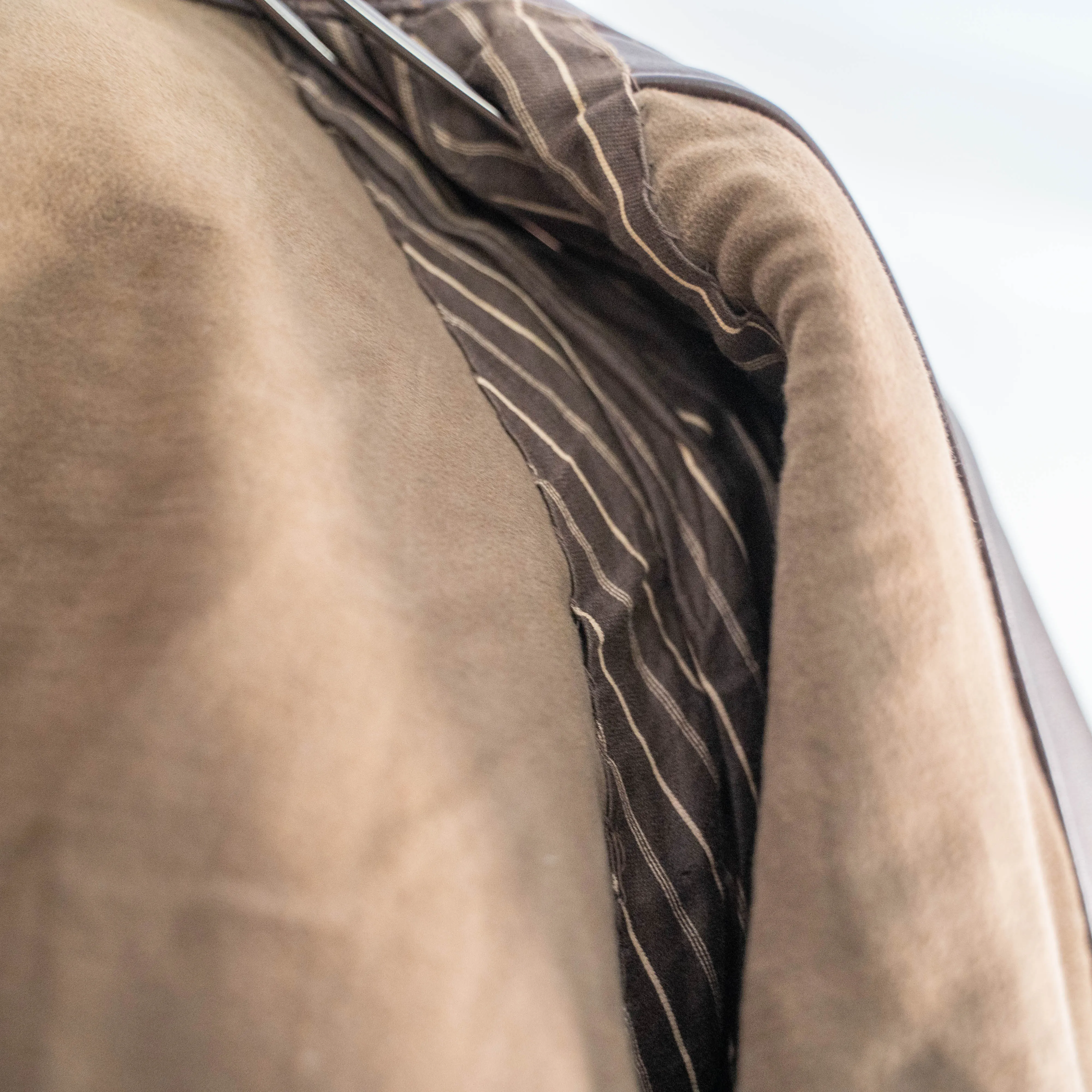 around 1950s France brown leather double breasted coat with belt