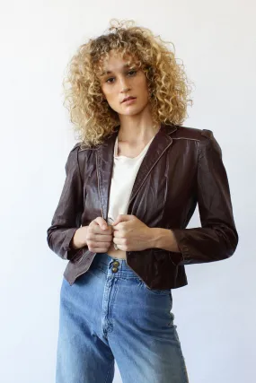 Aubergine Leather Jacket XS/S