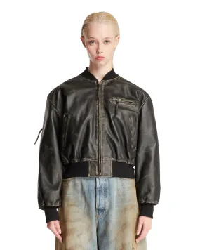 Black Bomber Leather Jacket