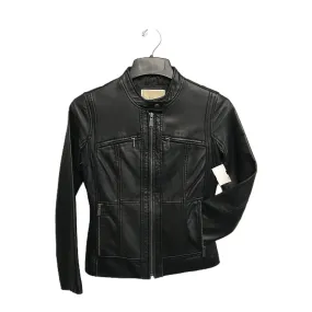 Black Jacket Leather By Michael By Michael Kors, Size: Xs