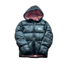 Black Stussy Puffer Coat - Medium