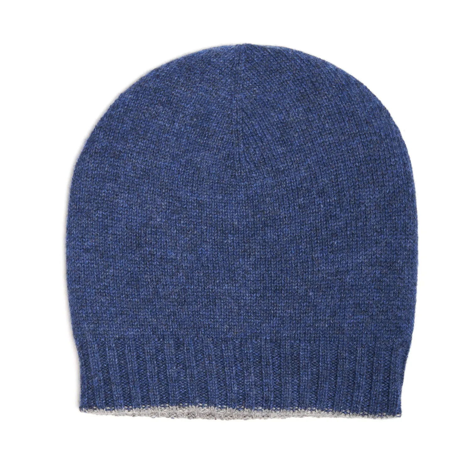 BLUE AND GREY BICOLOR BEANIE