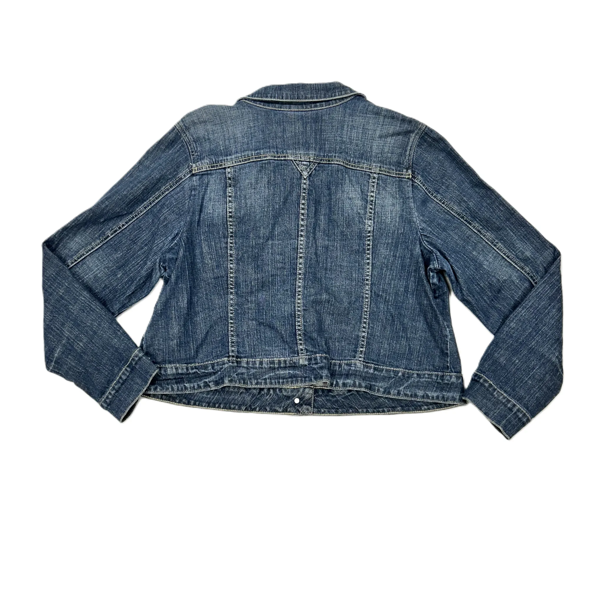 Blue Denim Jacket Denim By Lane Bryant, Size: 1x