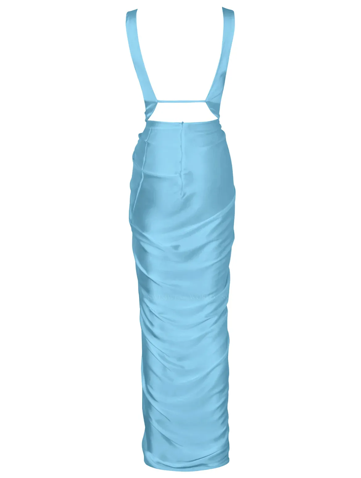 Blue Open Leg Maxi Dress