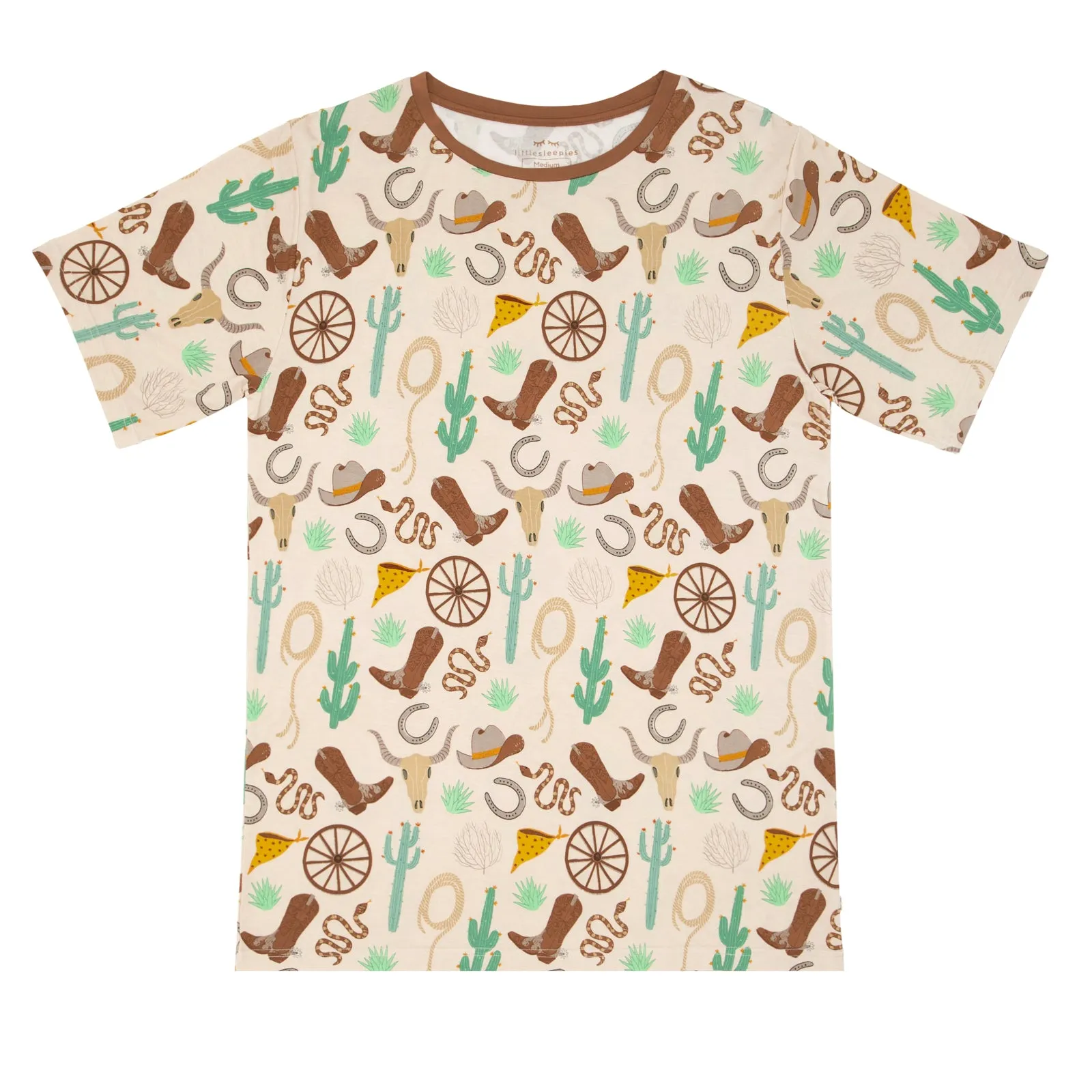 Caramel Ready to Rodeo Men's Short Sleeve Pajama Top