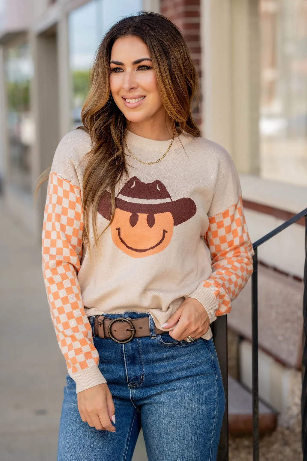 Checkered Cowgirl Sweater