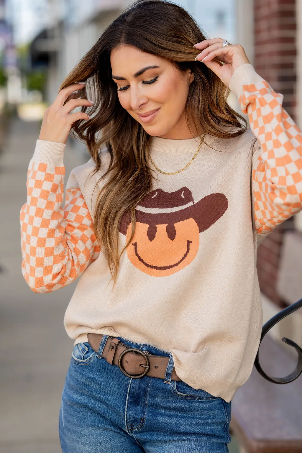 Checkered Cowgirl Sweater