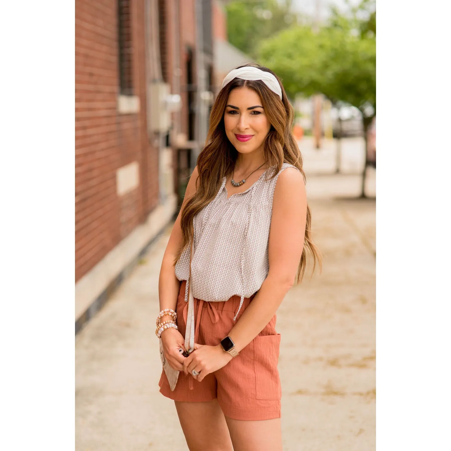 Chevron Striped Tie Tank