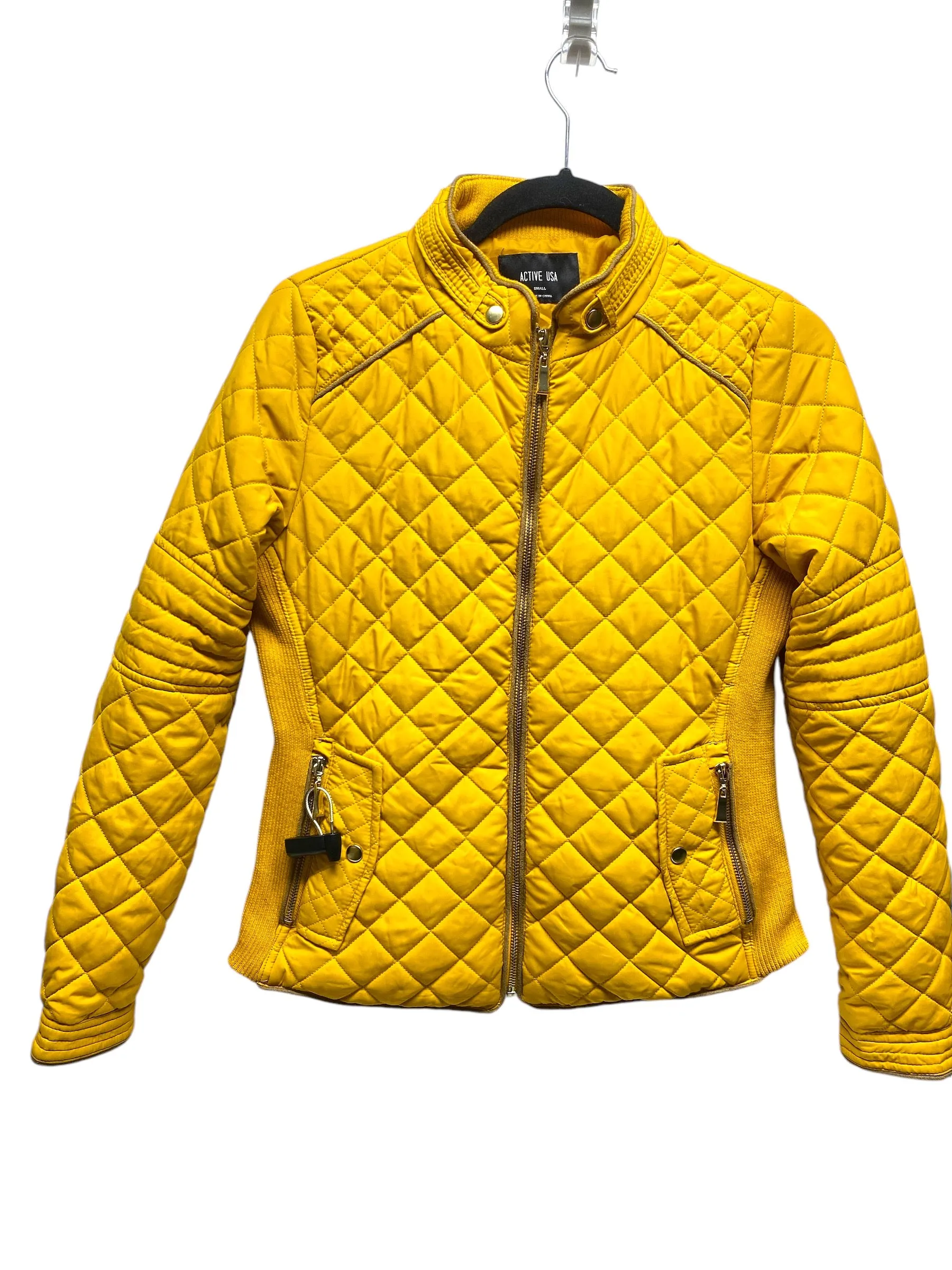 Coat Puffer & Quilted By Active Usa In Yellow, Size: S