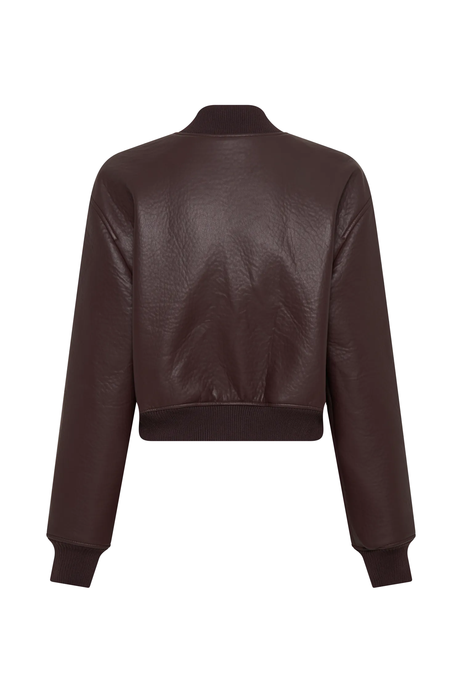 Codi Faux Leather Bomber Jacket - Merlot