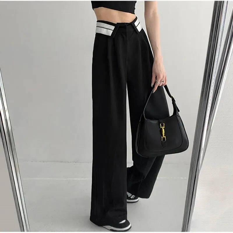 Collar Belt Korean Baggy Pant