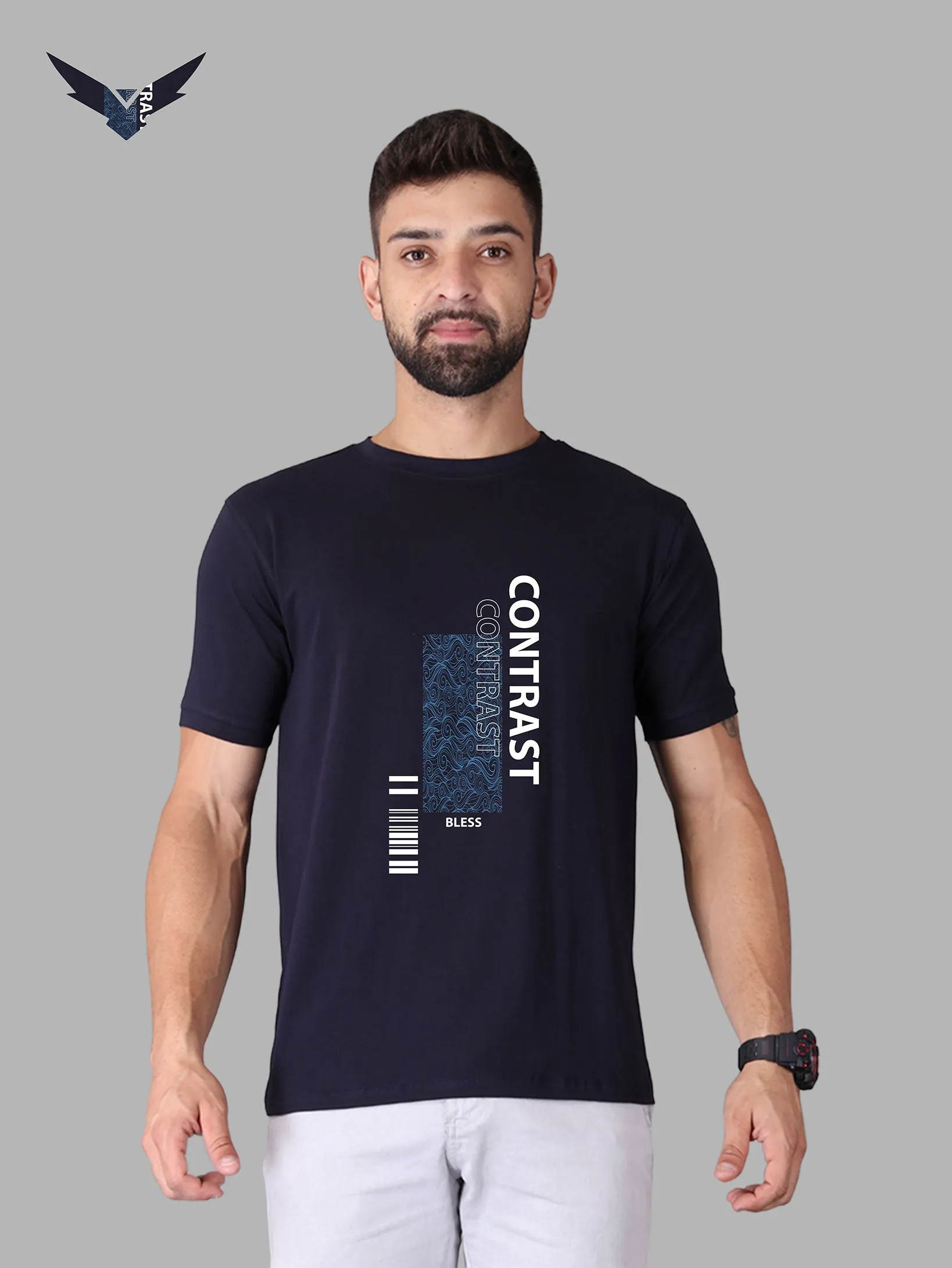 Contrast Crew Neck T Shirt