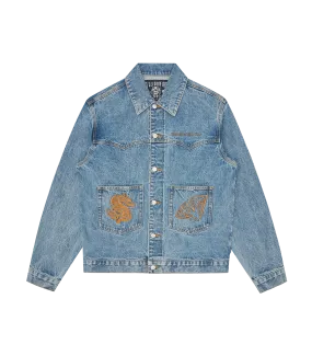 DIAMONDS & DOLLARS SELVEDGE DENIM JACKET - HEAVY WASH BLUE