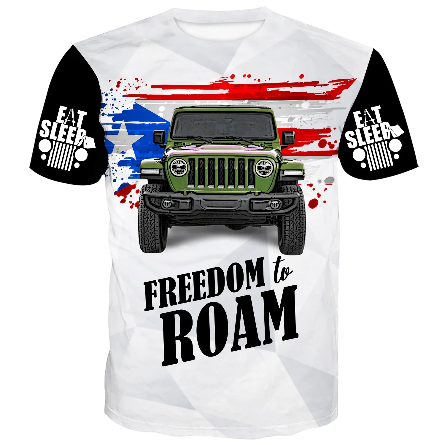 Freedom To Roam - Puerto Rico Flag Multicolor T-Shirt