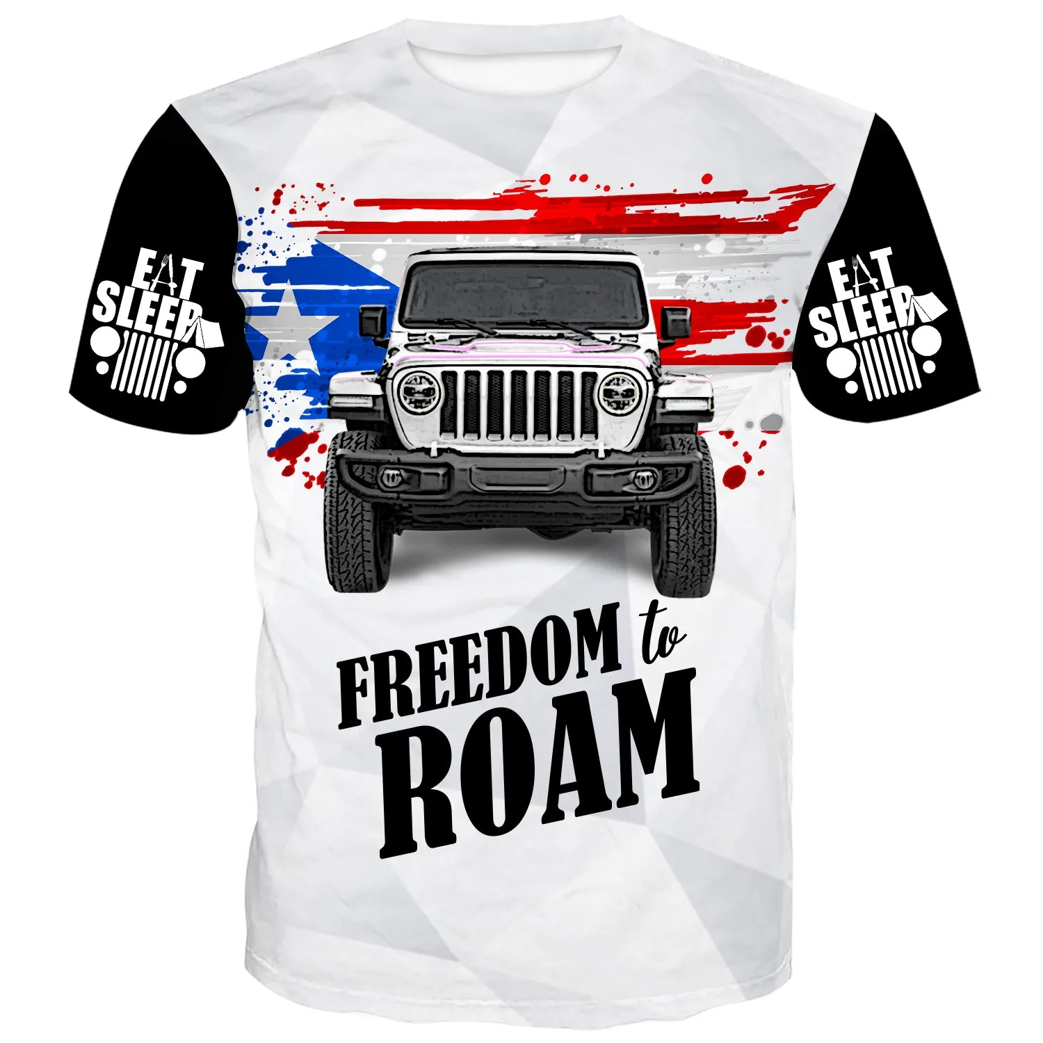 Freedom To Roam - Puerto Rico Flag Multicolor T-Shirt