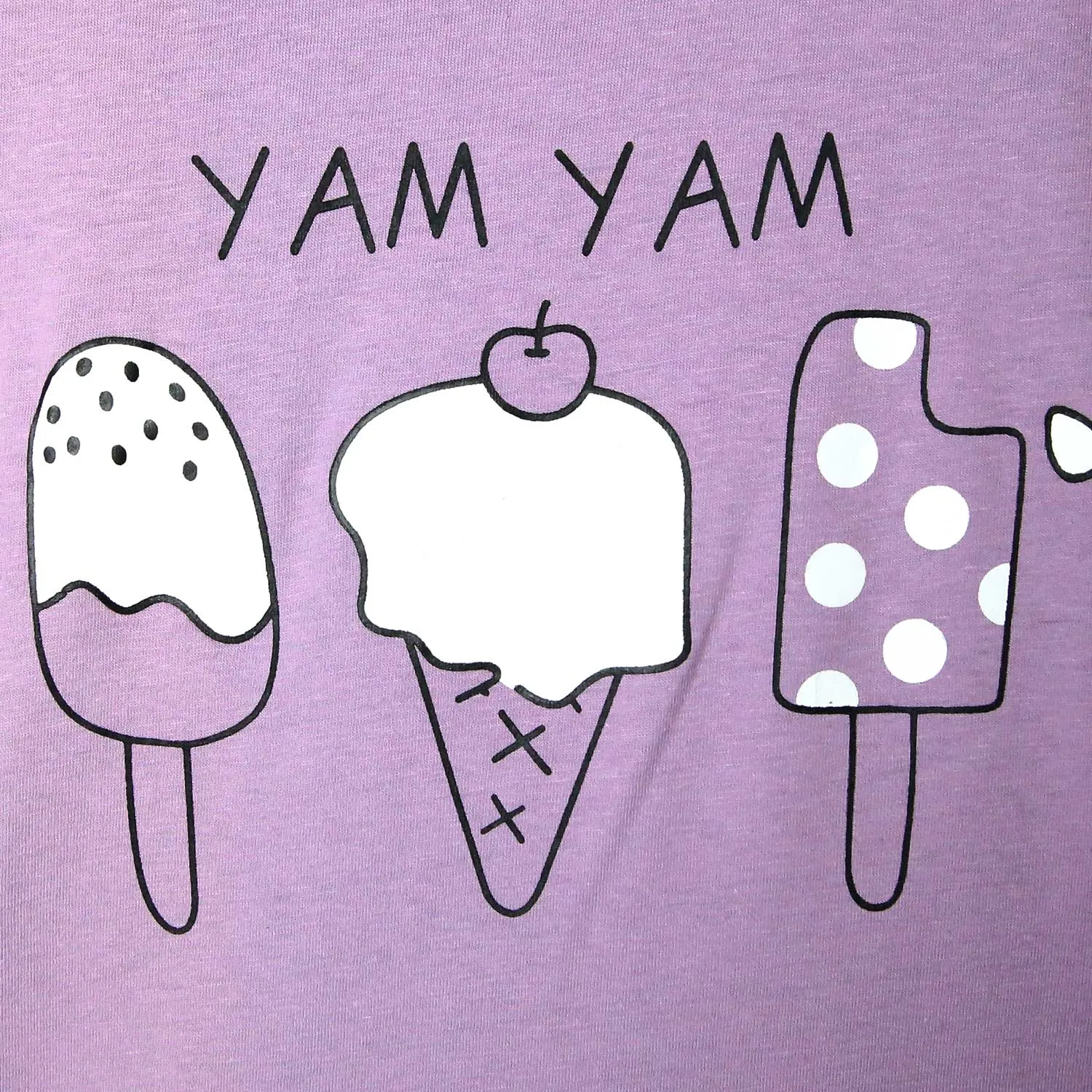 Girls Soft Cotton "Yam Yam" Printed T-Shirt