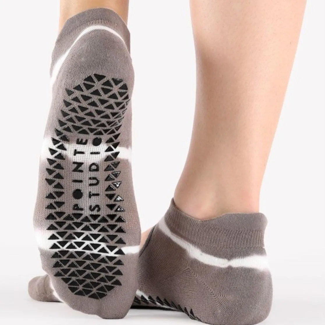 Grip Strap Socks - Shibori Warm Grey (Barre / Pilates)