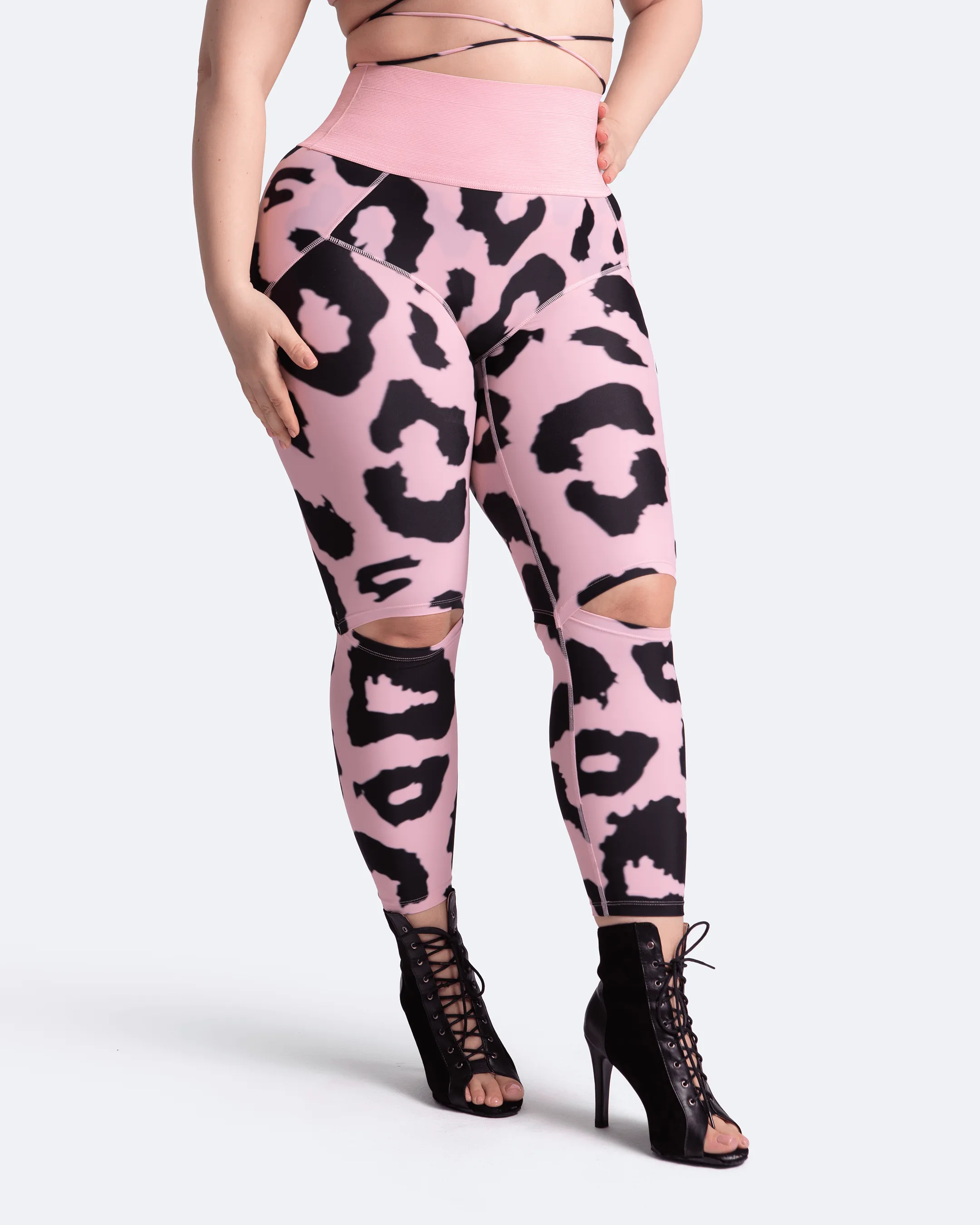 High-Rise Knee-Slit Leggings