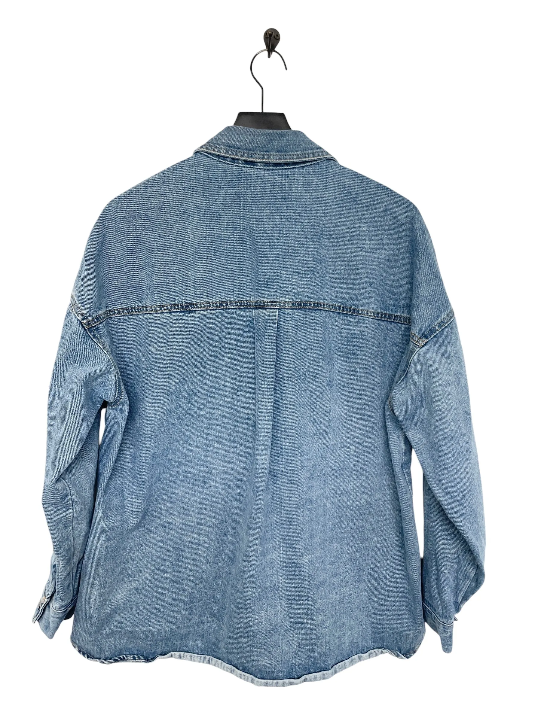 Jacket Denim By Blu Pepper In Blue Denim, Size: M