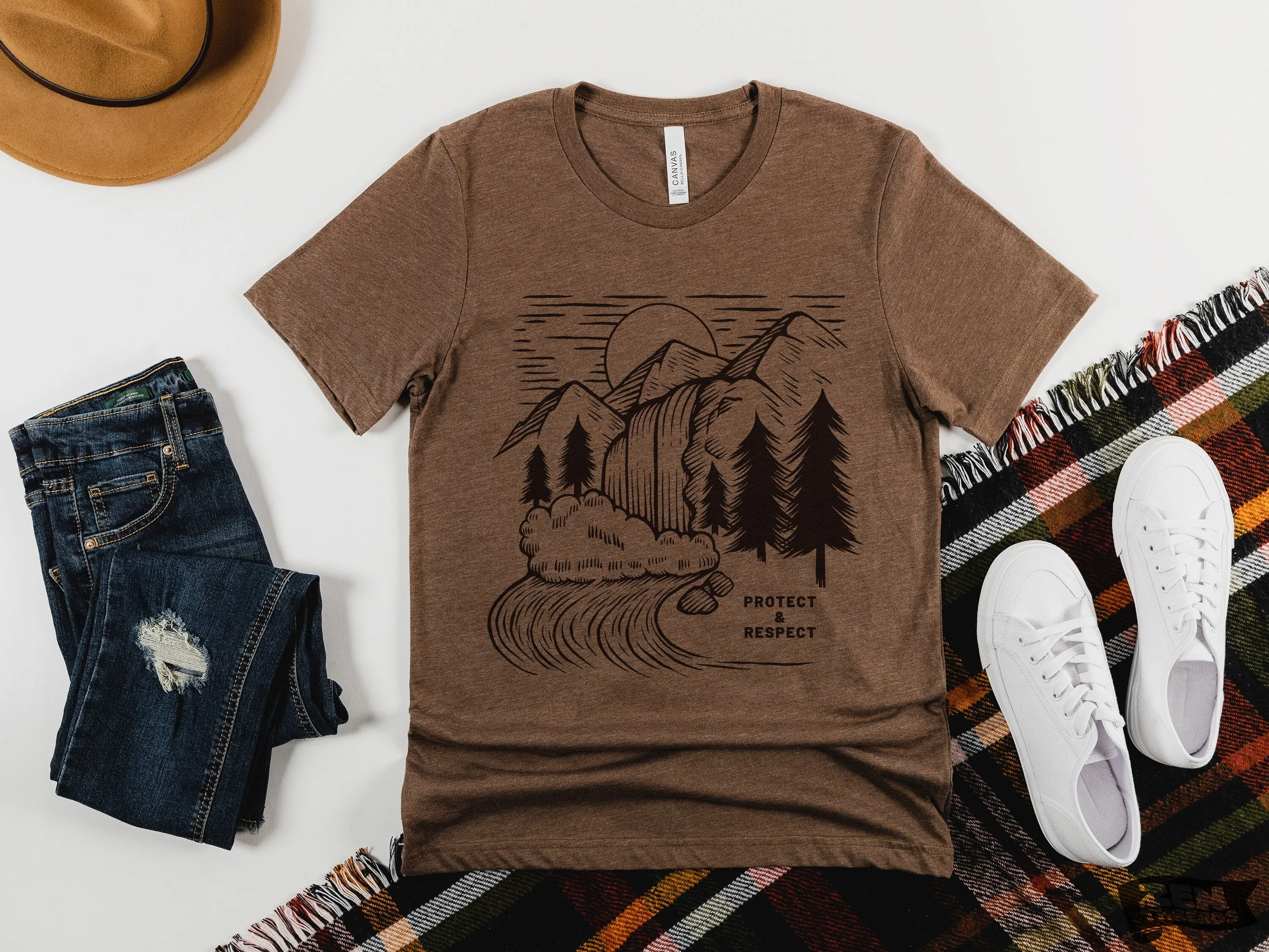 Landscape Unisex Bella Canvas national parks T Shirt eco soft printed tee mens women's adventure camping hiking nature lover trees gift