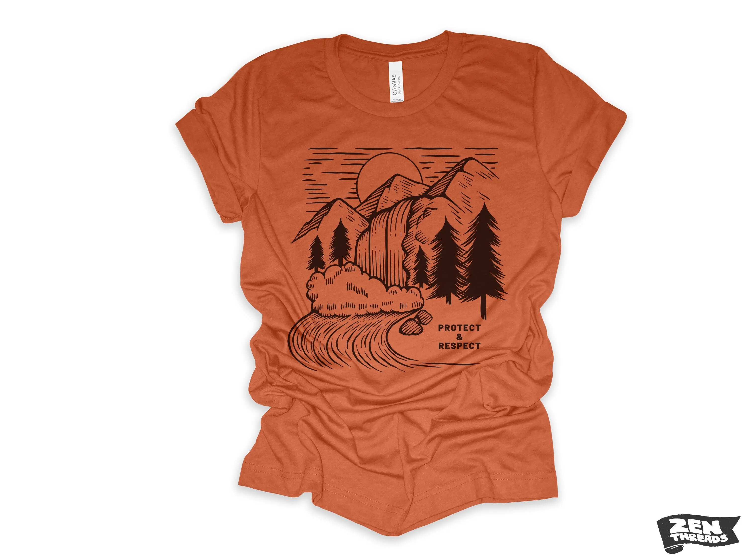 Landscape Unisex Bella Canvas national parks T Shirt eco soft printed tee mens women's adventure camping hiking nature lover trees gift