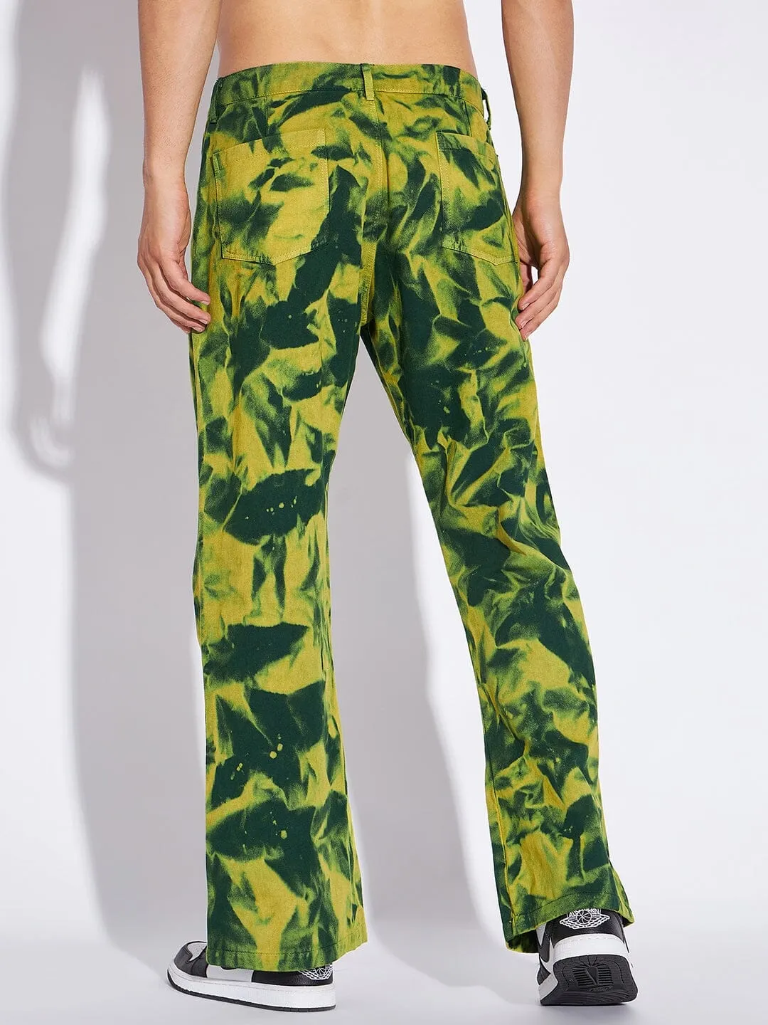 Lemon Tie Dye Flared Trousers