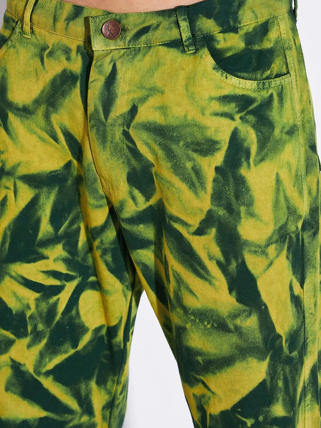 Lemon Tie Dye Flared Trousers