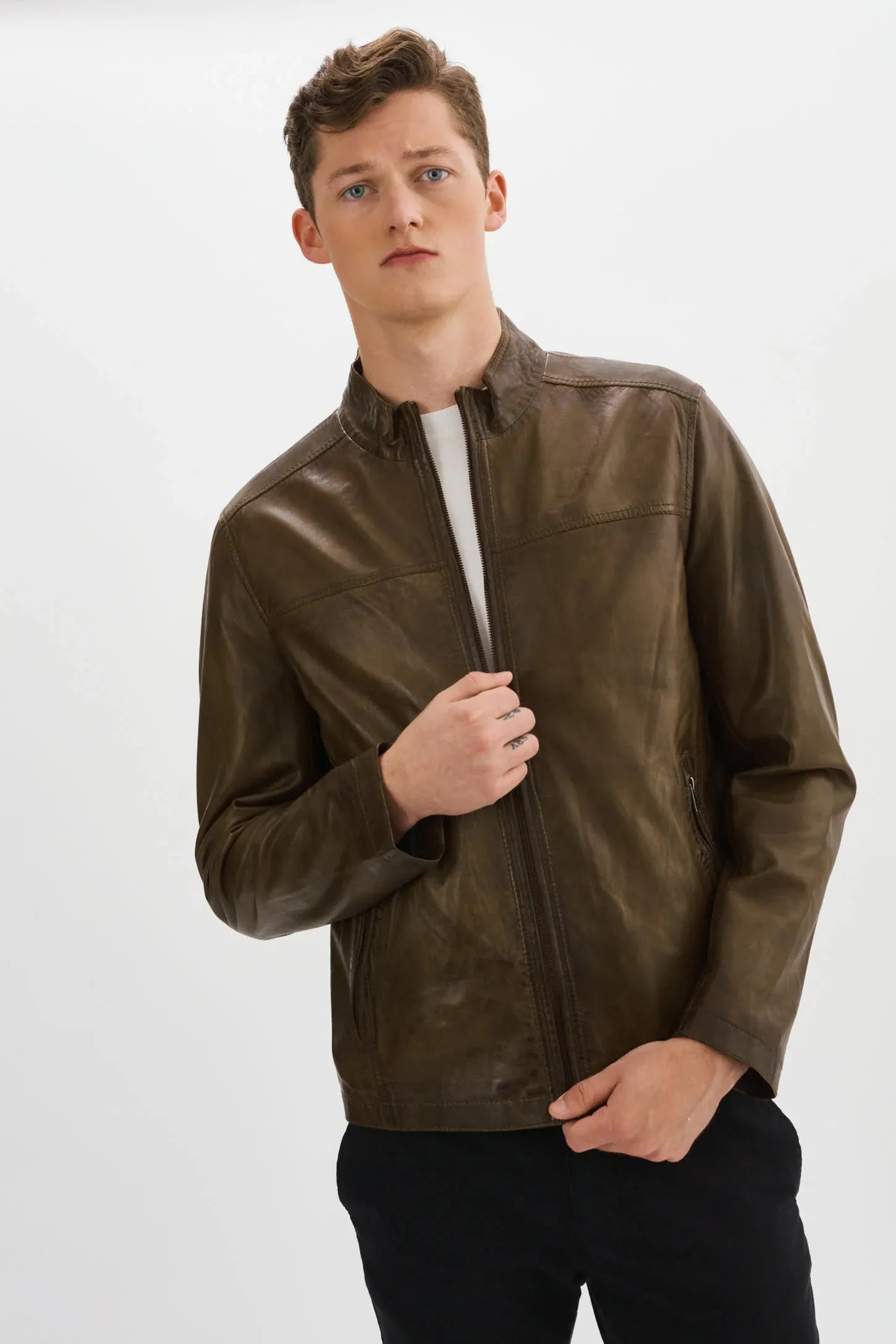 Lucio Green Leather Jacket