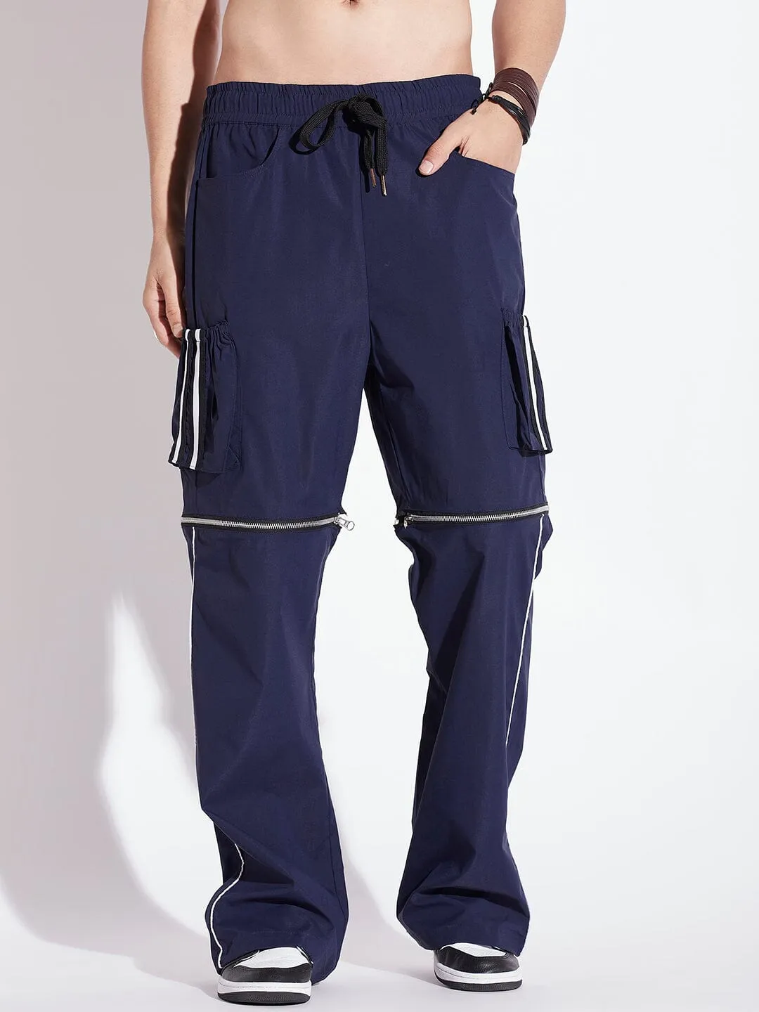 Navy Detachable Baggy Trackpant