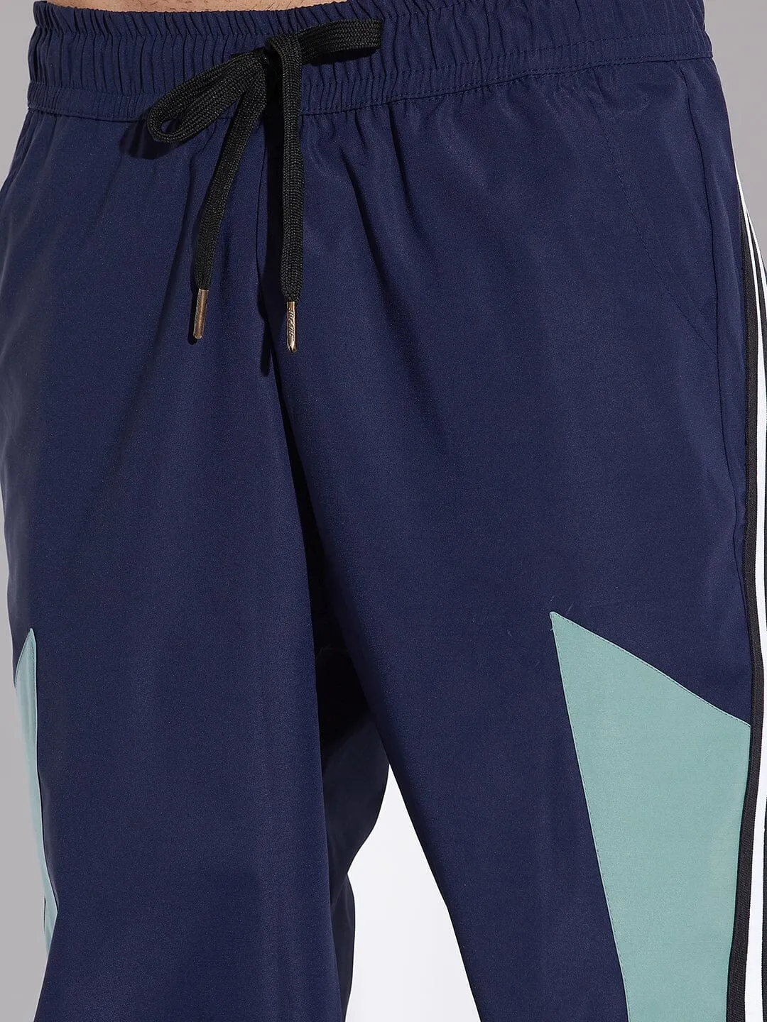 Navy Parachute Taped Trackpants