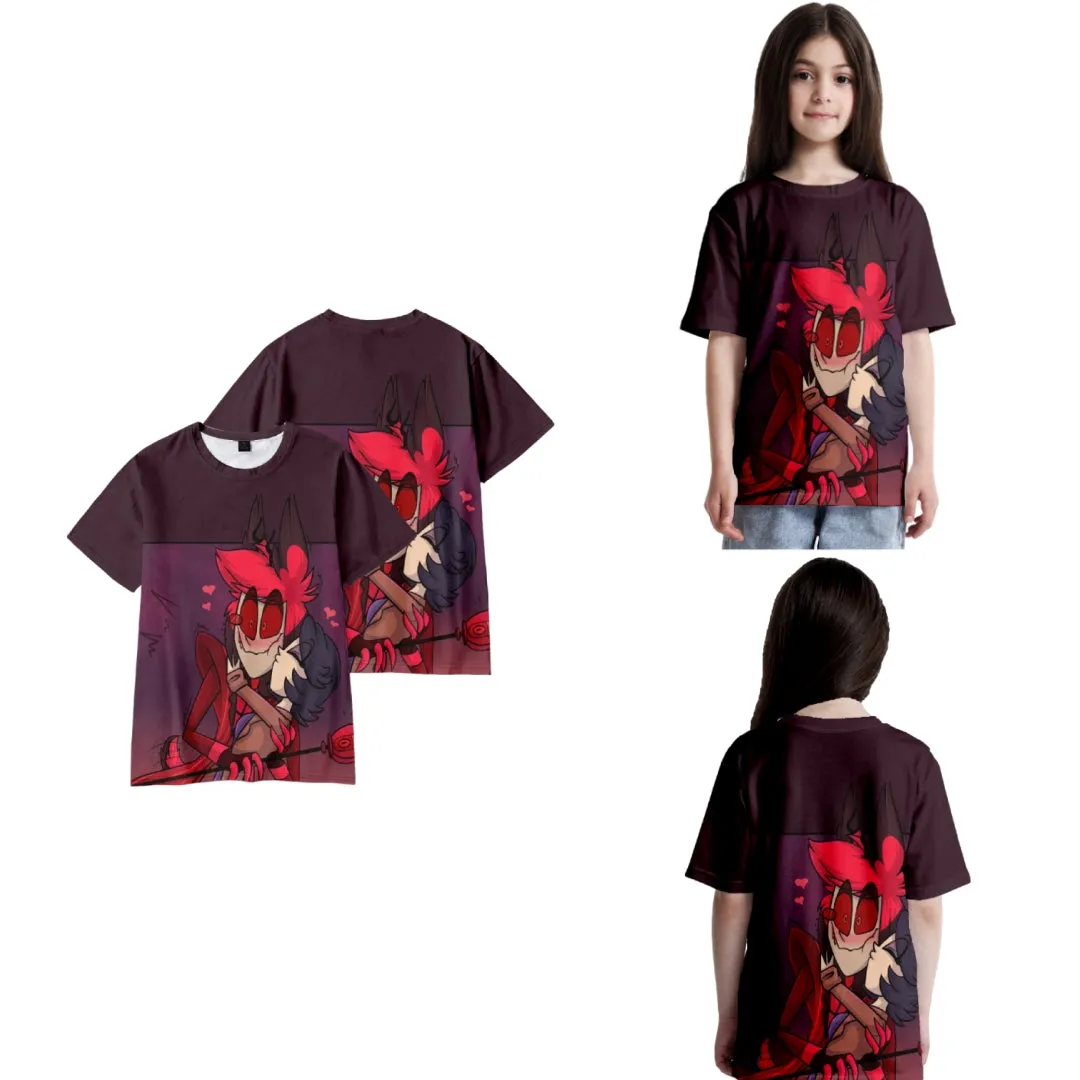 【New Arrival】Xcoser Hazbin Hotel Angel Dust Art T-Shirt Cosplay Unisex Parent-child Clothing