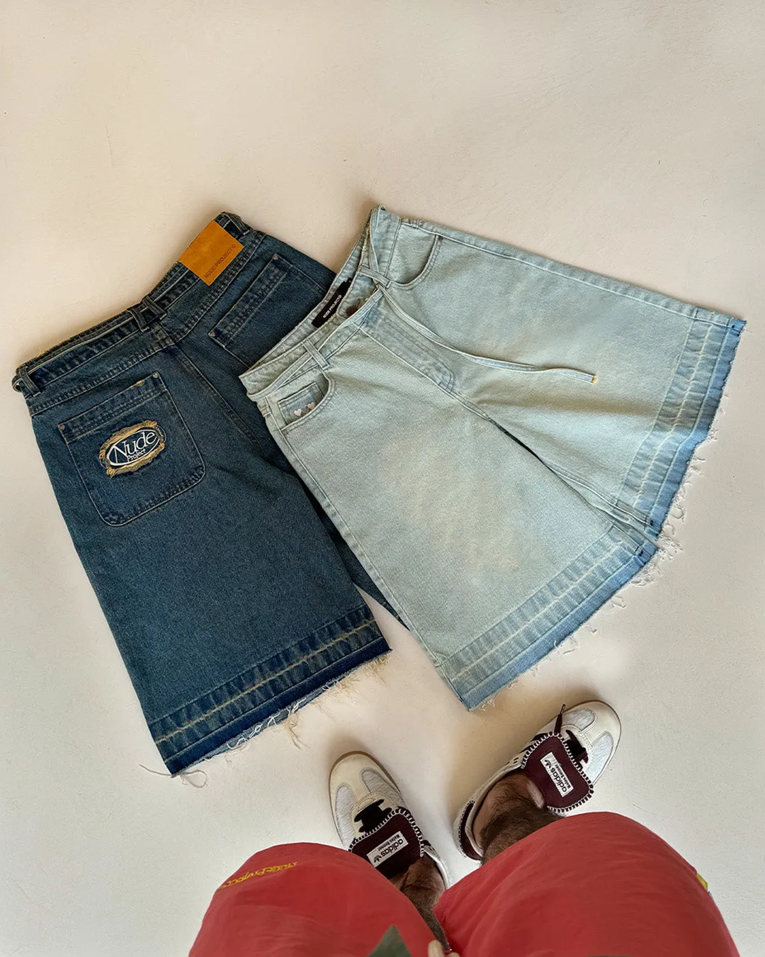 OLD BAGGY DENIM SHORTS BLUE