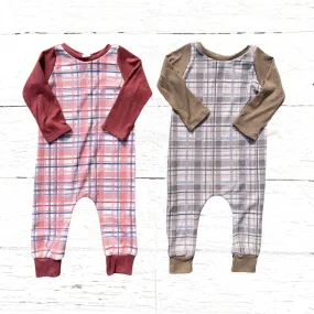 Plaid Thermal Romper