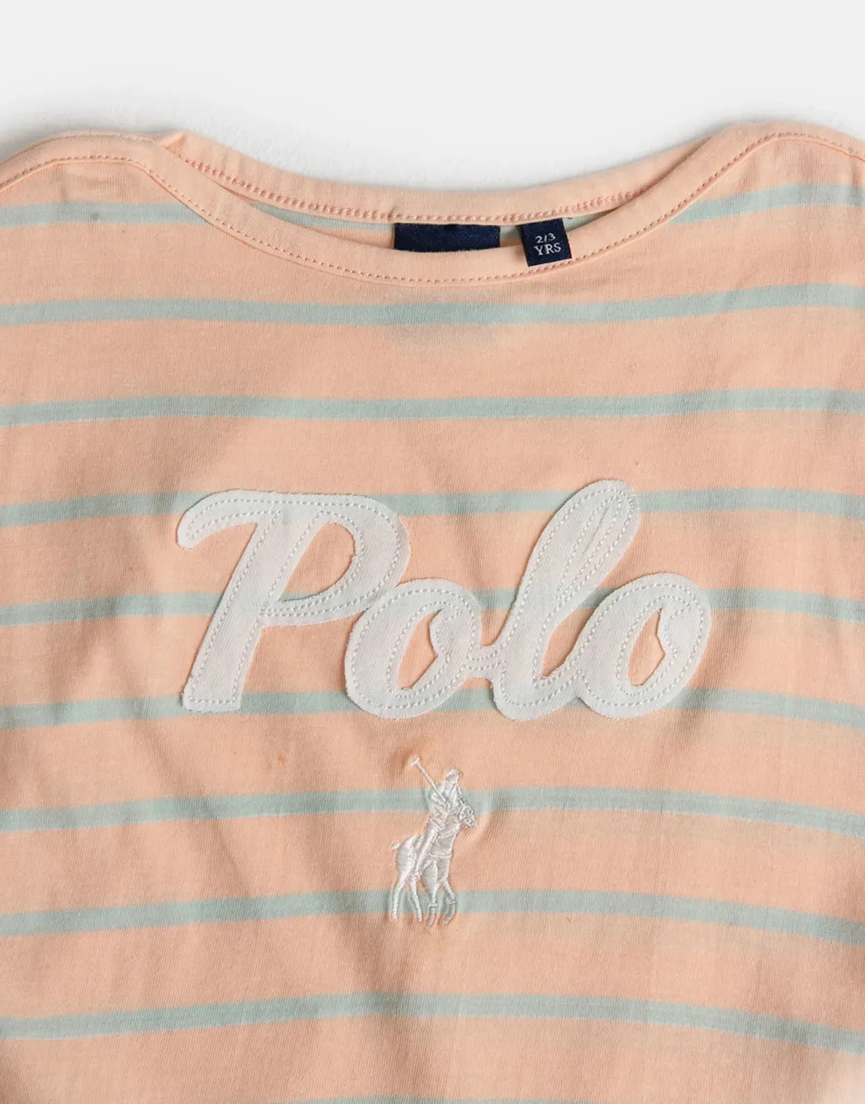 Polo Girls Jade Striped Pale Peach T-Shirt