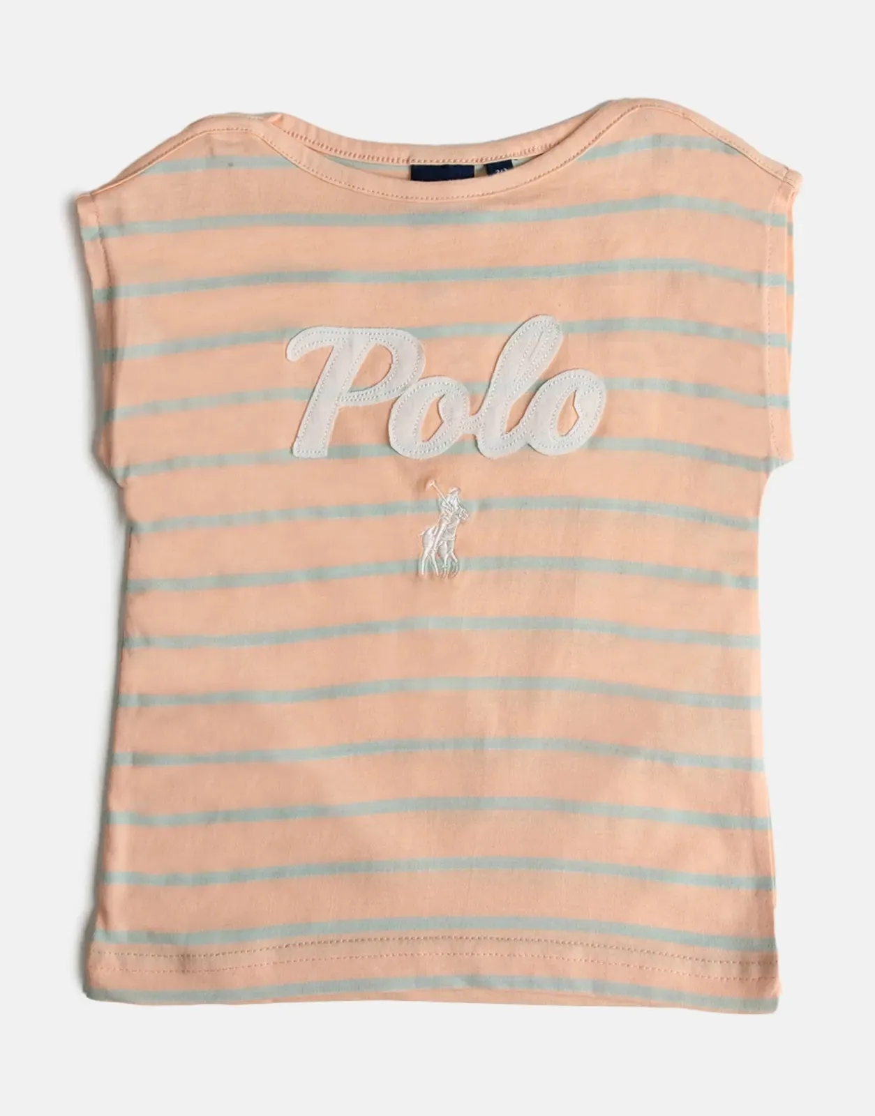 Polo Girls Jade Striped Pale Peach T-Shirt