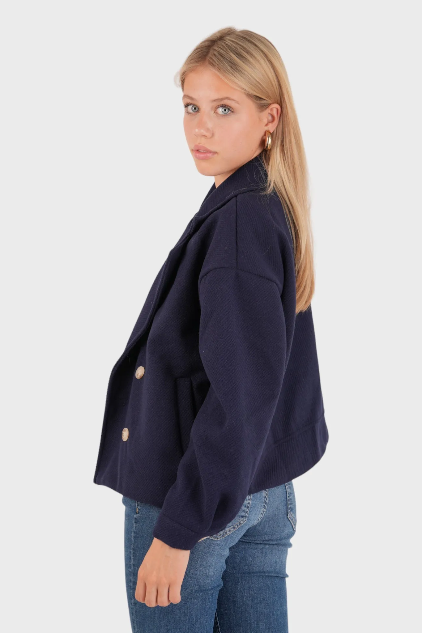 “Scandi” coat blue