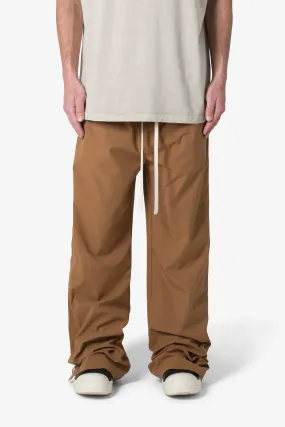 Side Snap Nylon Pants - Brown