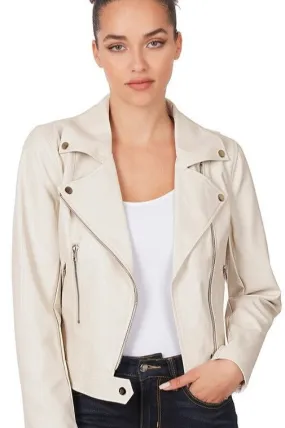 Sight In White Moto Jacket