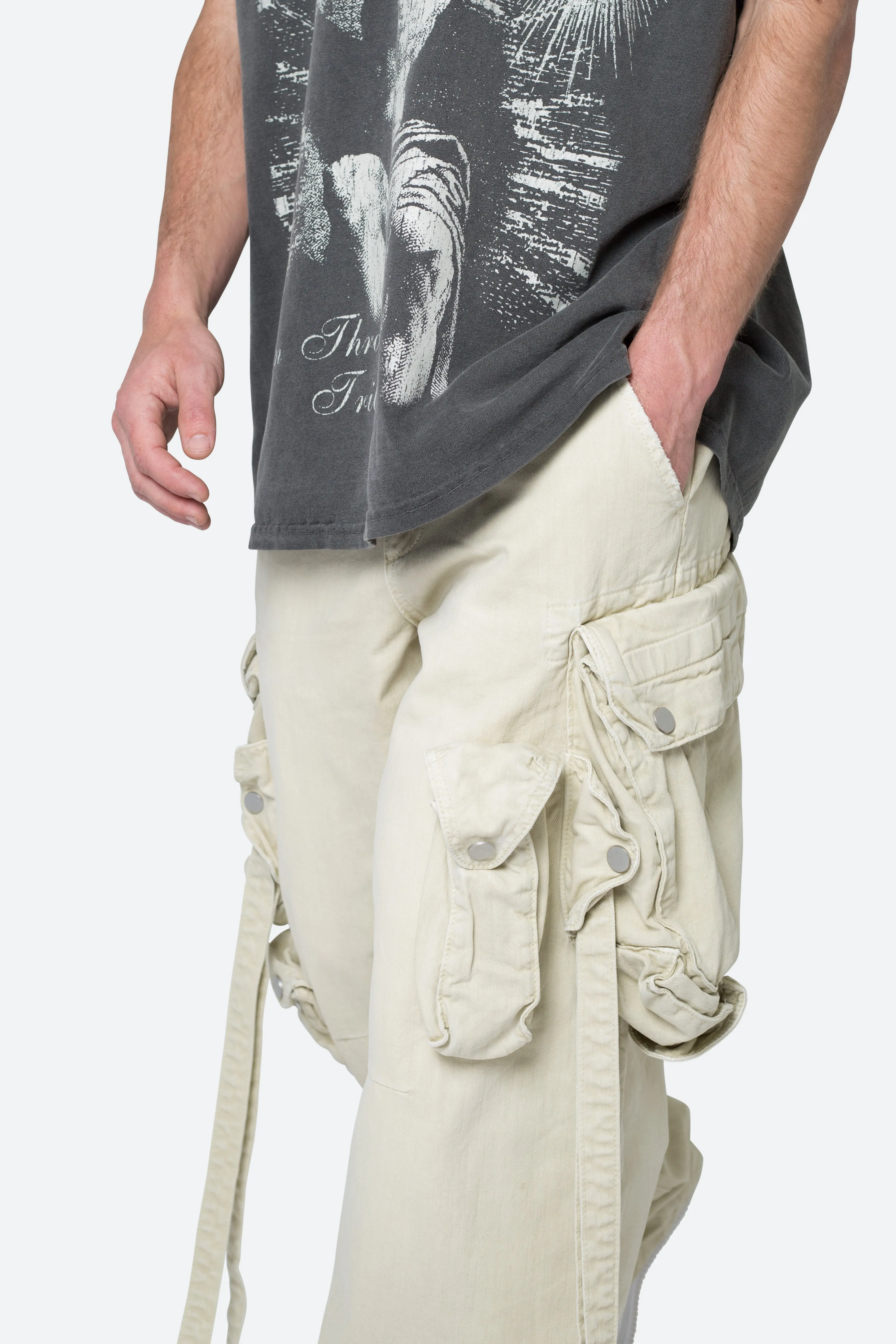 Strapped Multi Cargo Pants - Khaki